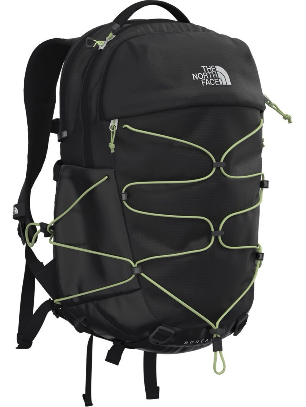The North Face Black Backpack with Blue Bungee Accents